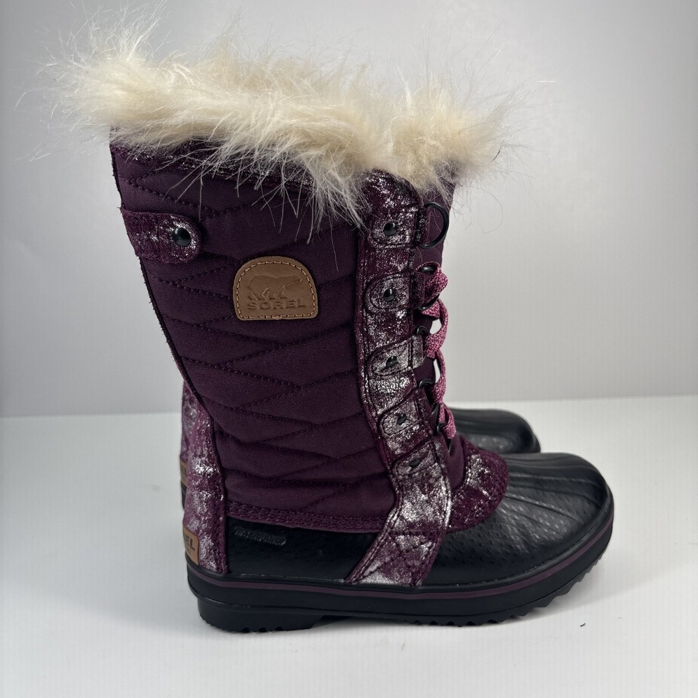 Sorel Tofino II Youth US 3 Purple Waterproof Winter Snow Boots‎ Faux Fur Cuff - Picture 9 of 16